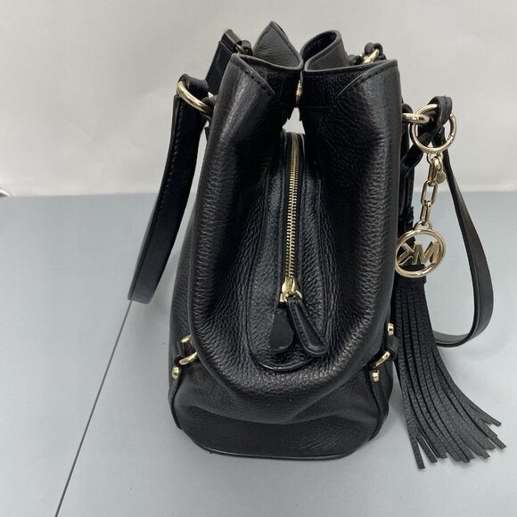 Michael Kors Carrie Shoulder Bag Tote Large Pebbled Leather Black - Picture 8 of 16